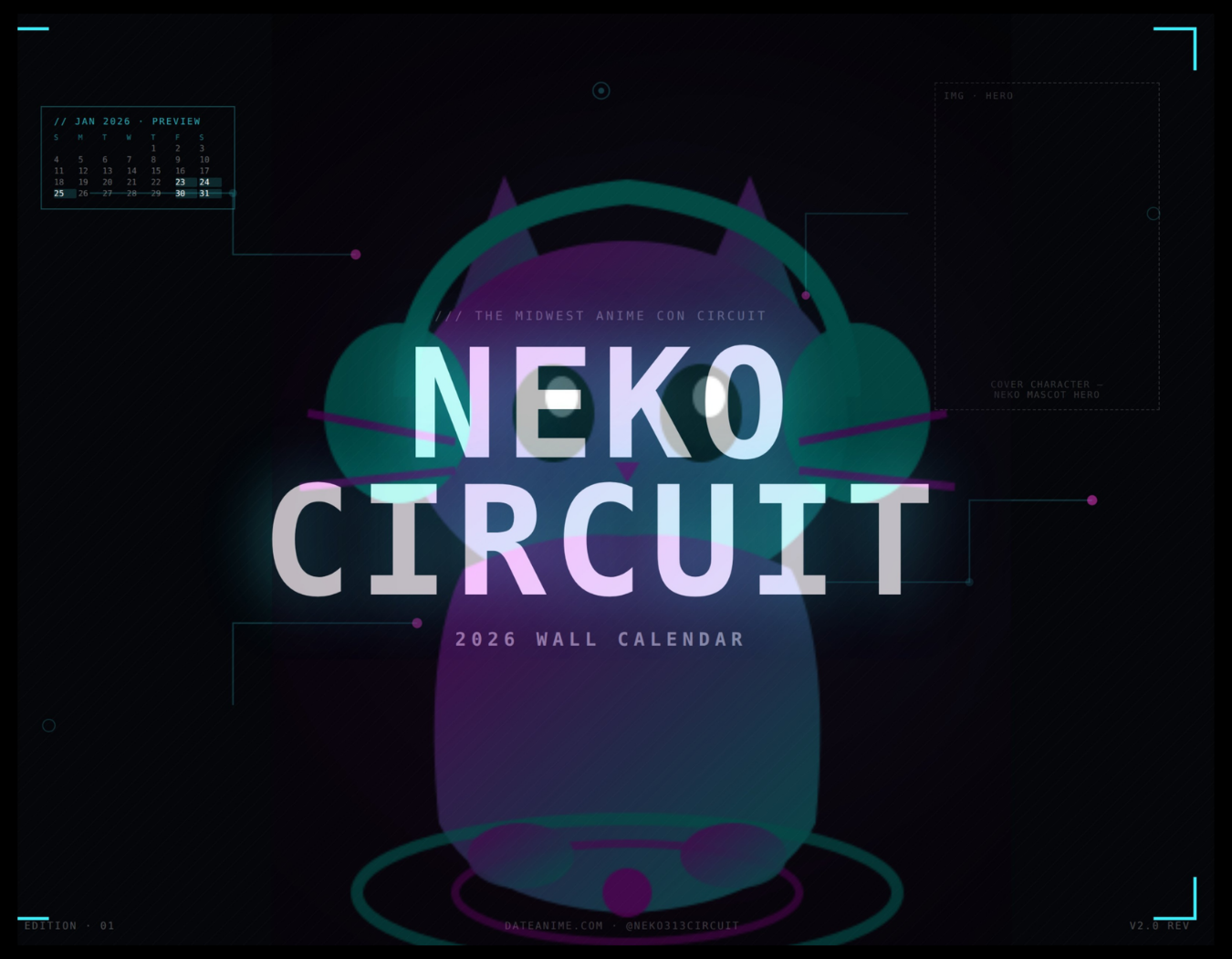 Neko Circuit 2026 Wall Calendar — Standard Edition